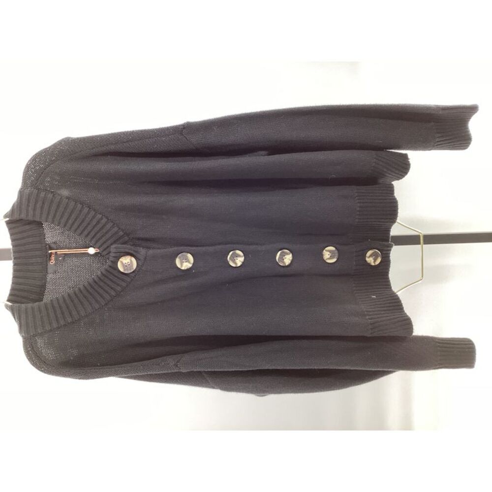 Quince Women's 100% Organic Cotton Cropped Cardigan Black L